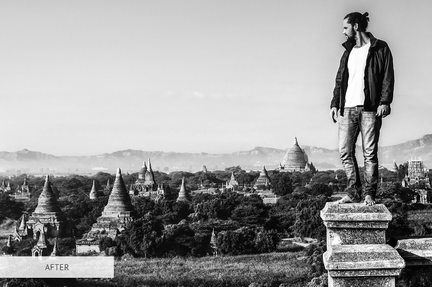 Lightroom HDR Preset Black and White Medium Before