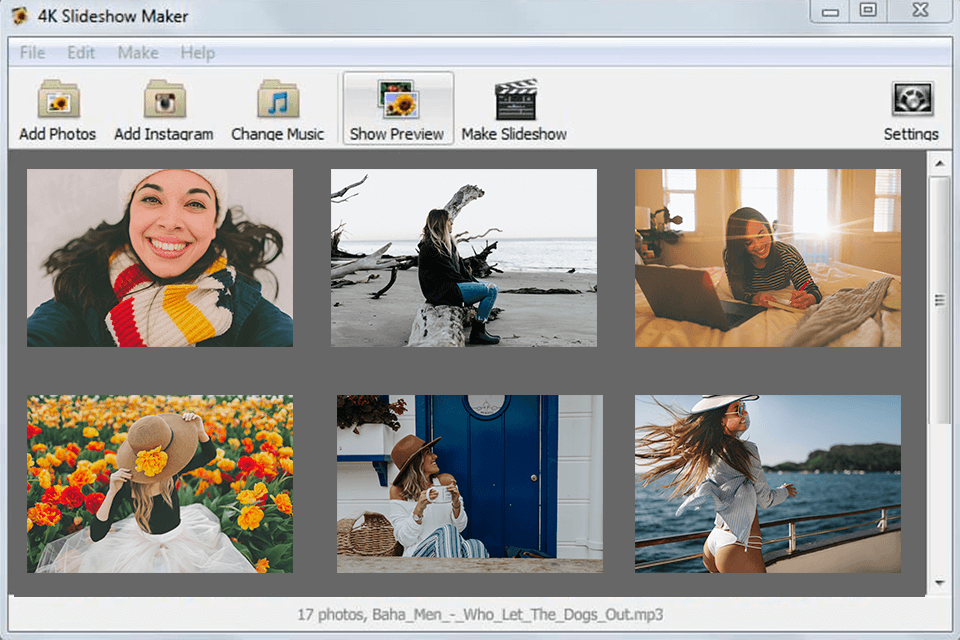 4к slideshow maker interface