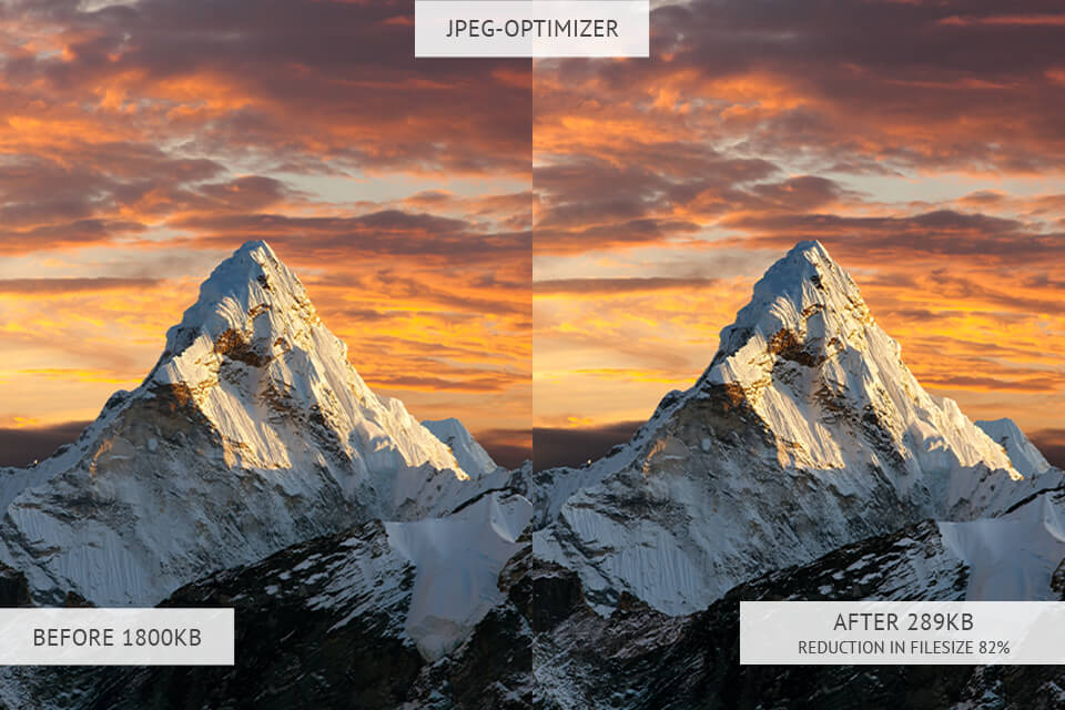 JPEG optimizer image compressor results