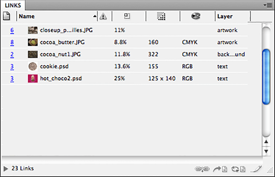 adobe incopy 鏈接面板