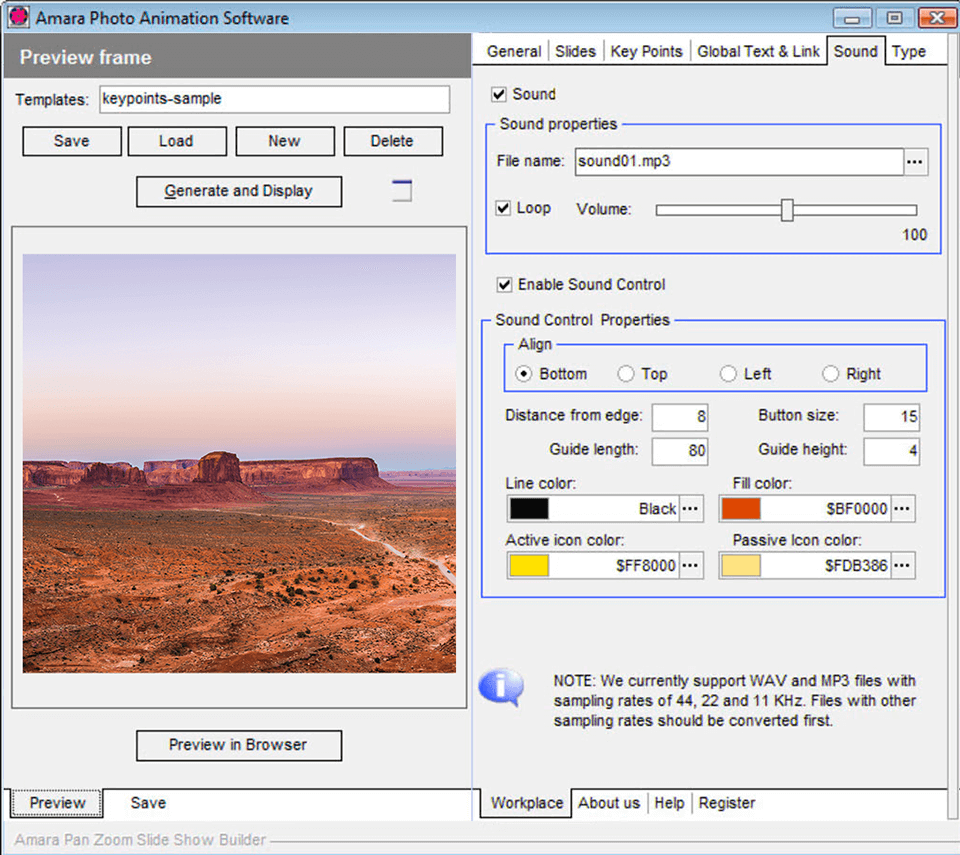 amara software photo animation software interface