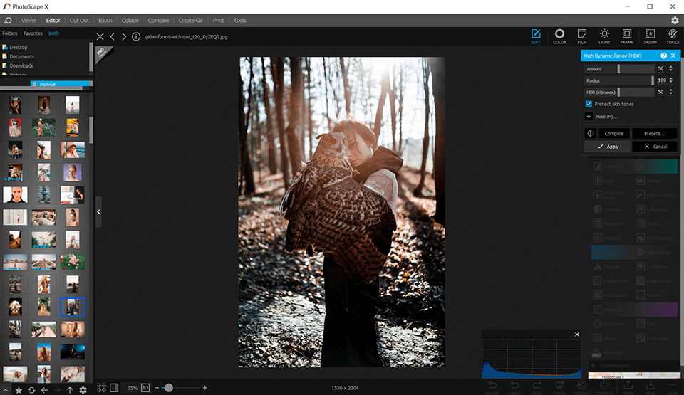 photoscape x automatic photo editor interface