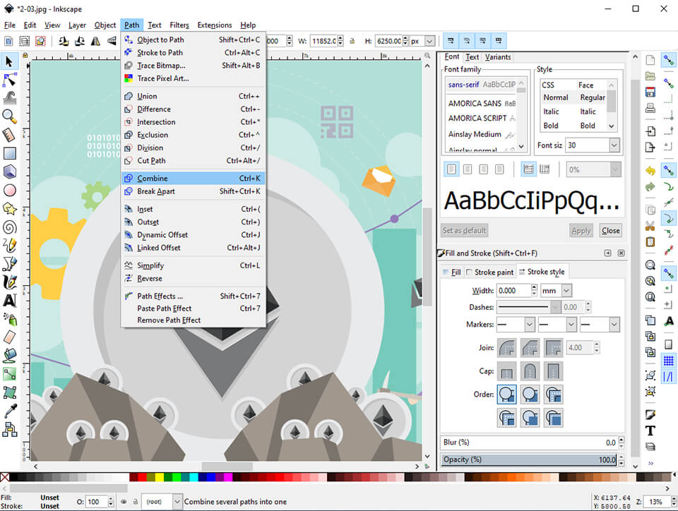 inkscape free graphic design software interface