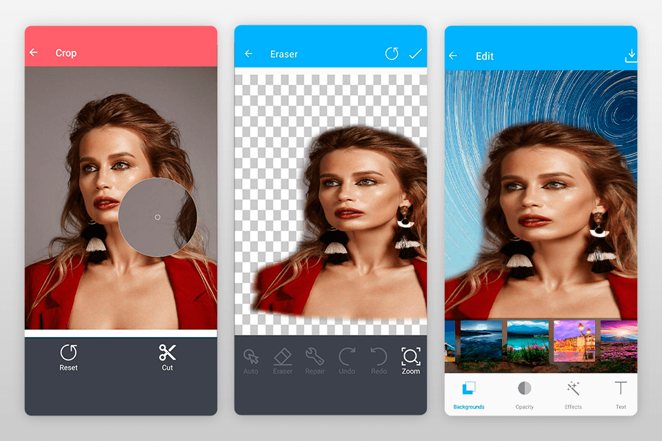 change photo background interface software