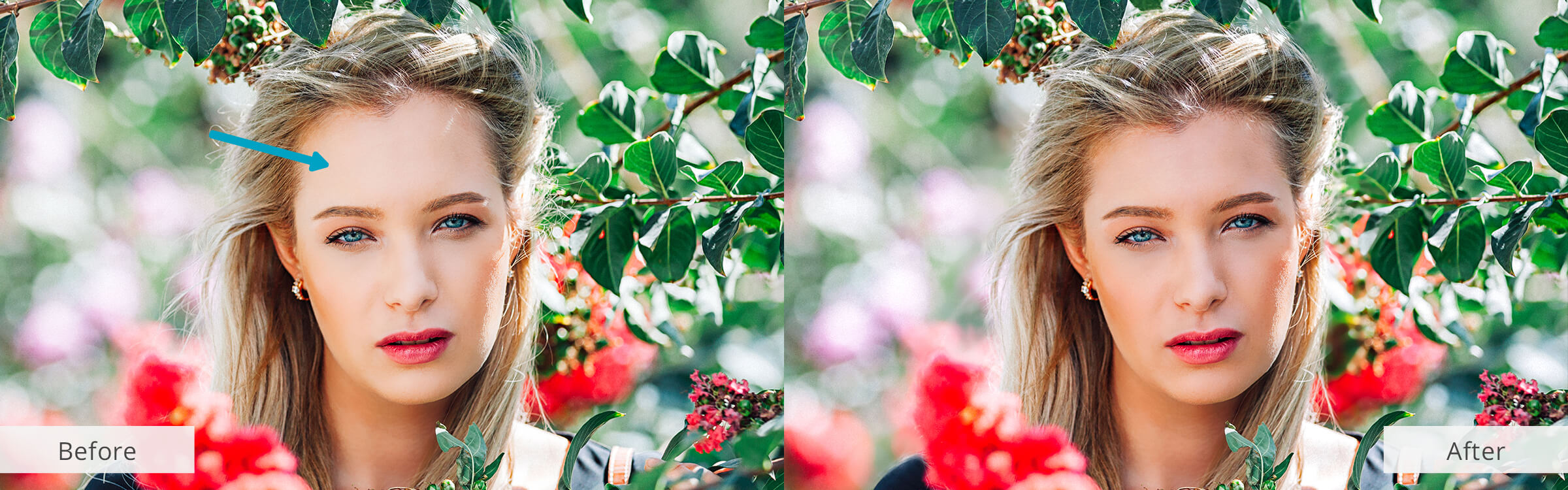 editor čela před po