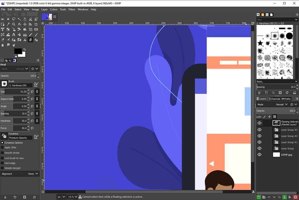 gimp free graphic design software interface