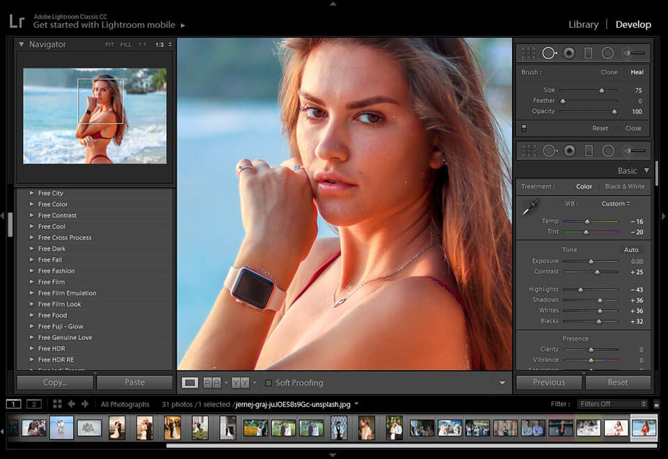 ПО для редактирования фотографий lightroom для пк