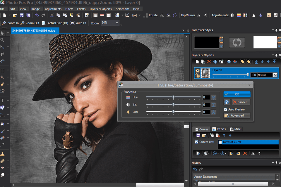 photo pos pro photo editing software for pc interface