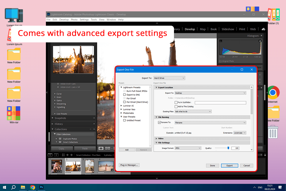 adobe lightroom export