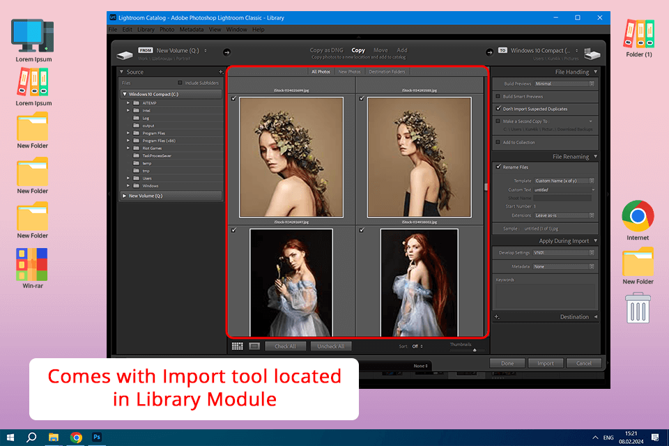 adobe lightroom import