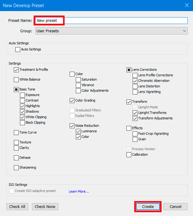 adobe lightroom video editing creating and saving presets