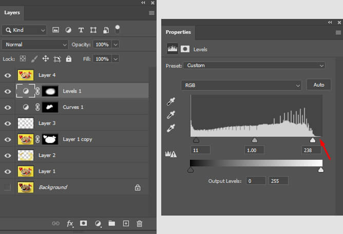 final adjustments to the food photo color