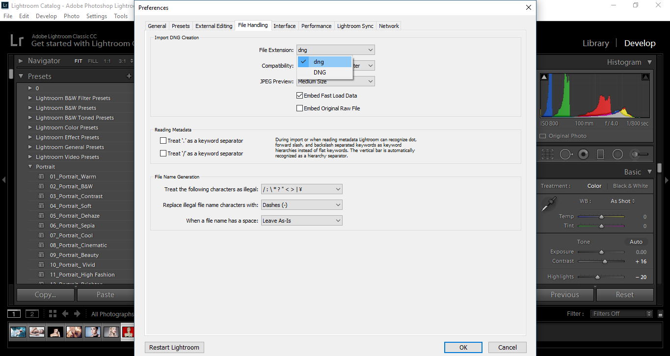 lightroom 5.7.1 sony raw files