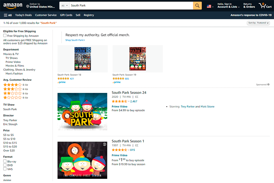 South park hotsell streaming amazon