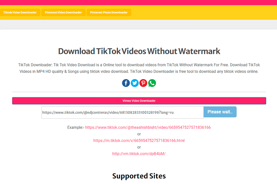 TikTok Video Downloader, Convert TikTok Video To MP4 Video With PHP