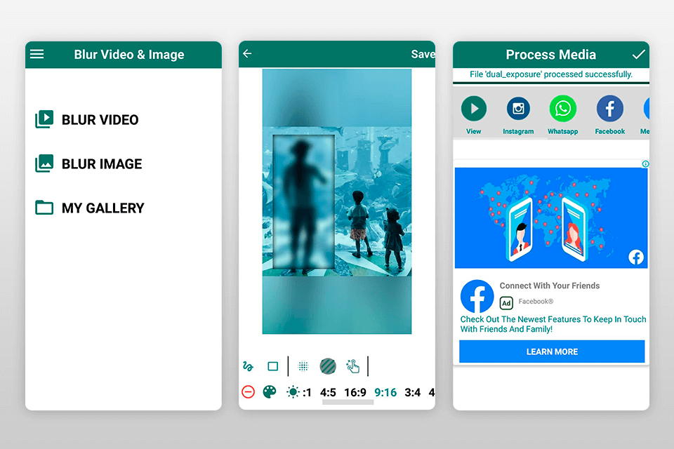 blur video & imageblur background video app interface