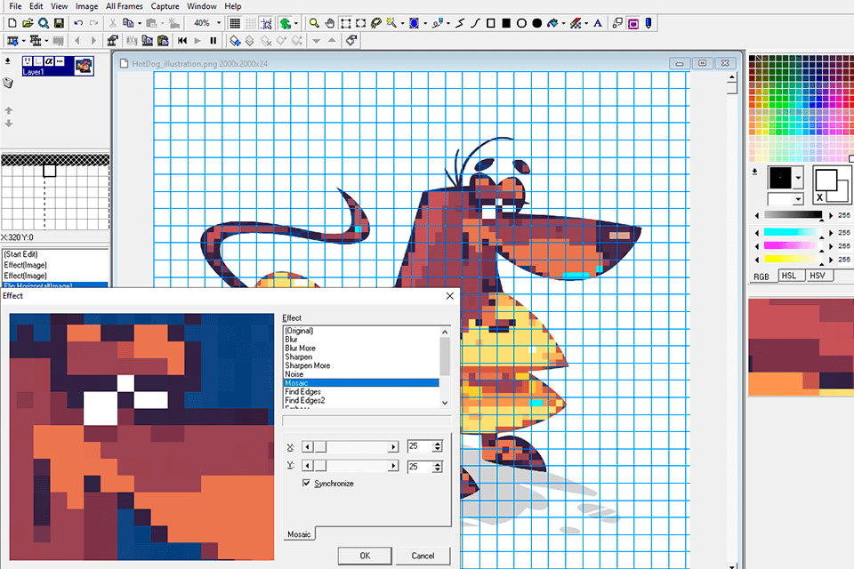 graphicsgale edit pixel art software interface