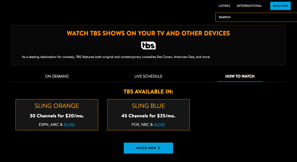 Tbs live sales stream free