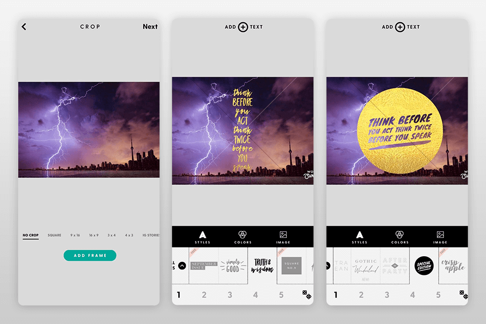 word swag best texts on pictures app interface