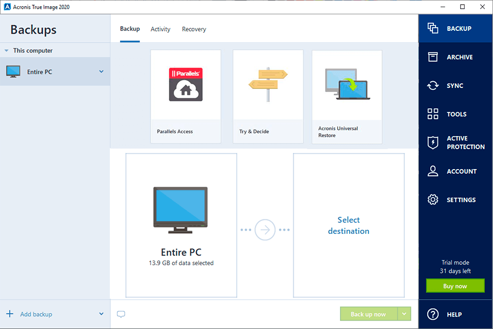 Acronis восстановление active directory