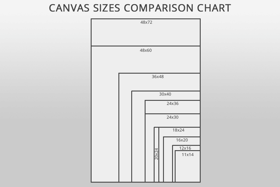 canvas sizes comparison chart