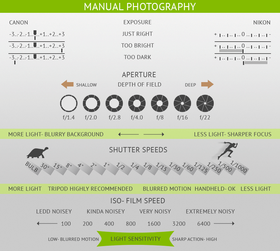 20 Photography Cheat Sheets & Infographics