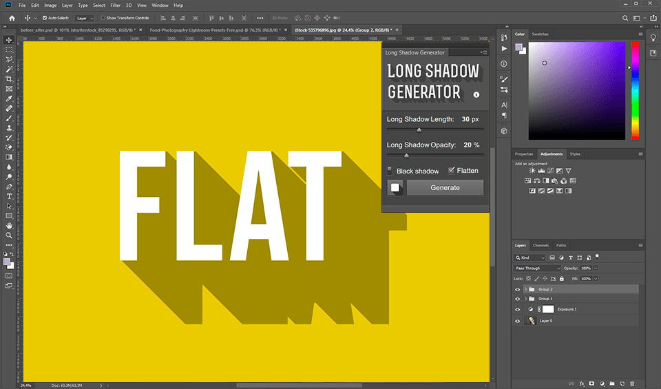 long shadow generator photoshop free download