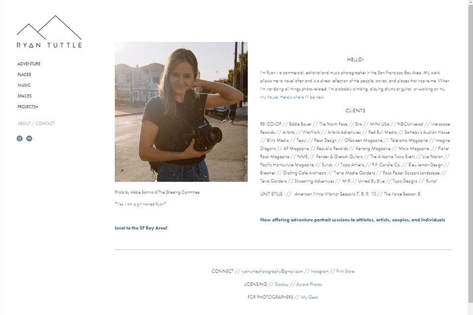 biography examples for photographers