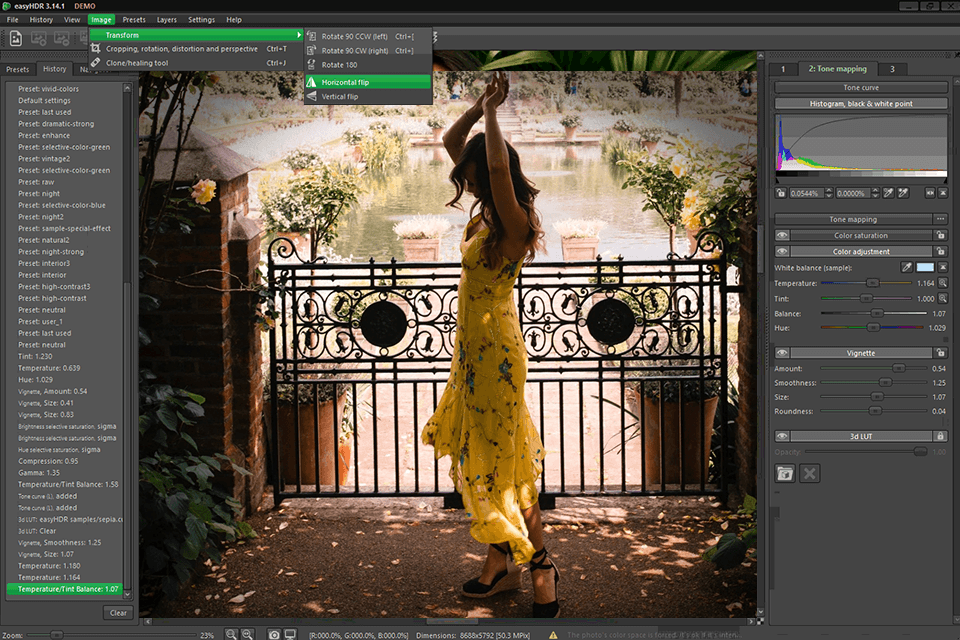 giao diện rõ ràng easyhdr