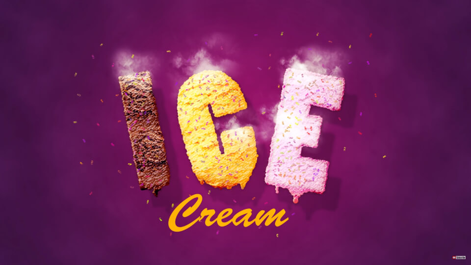 realistic ice cream text effect tutorial