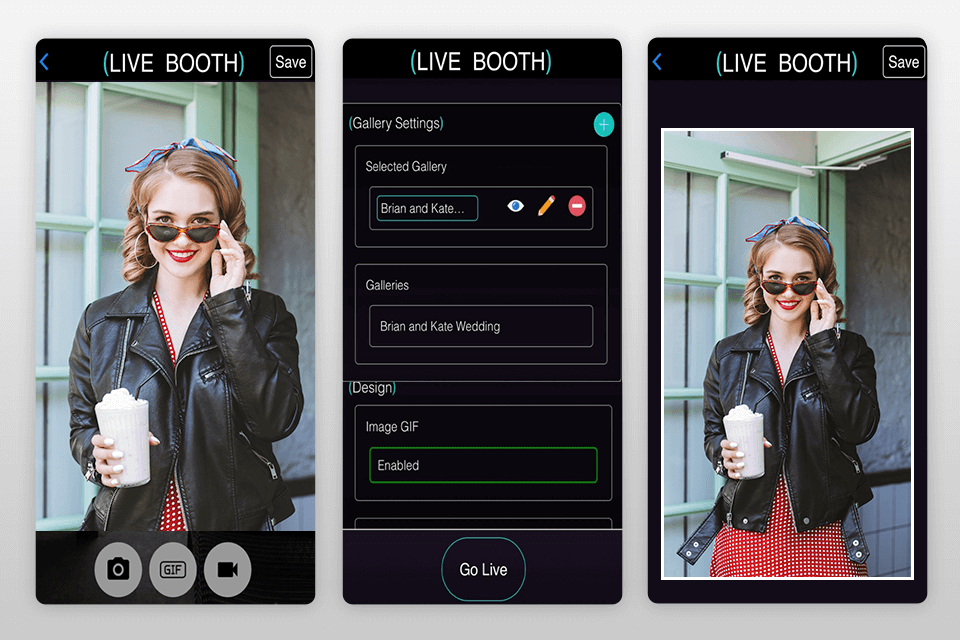 live photo booth software interface