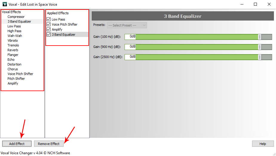 voxal voice changer female setting