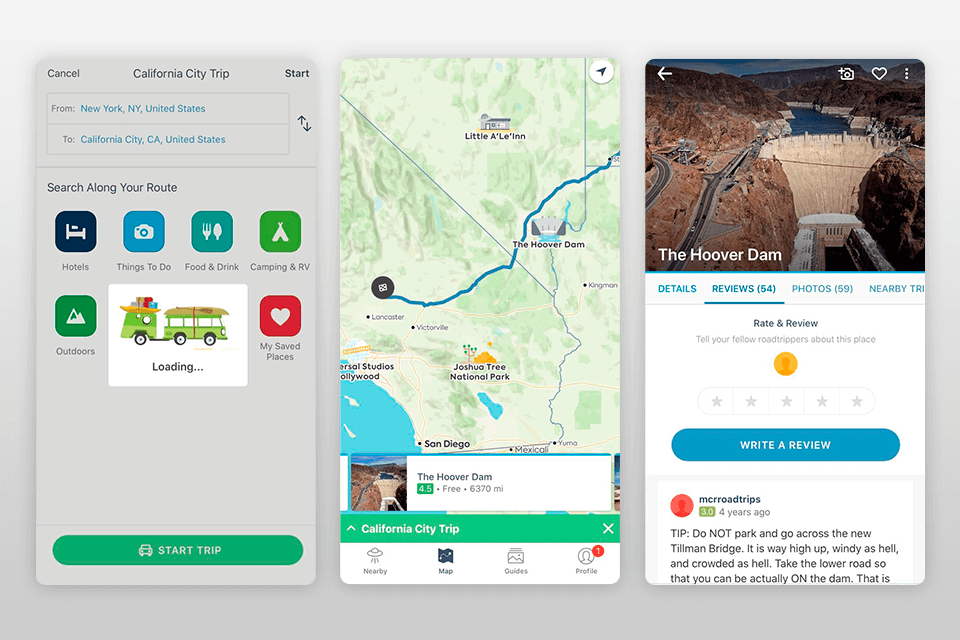 road trip information app