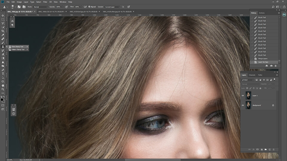 easy way to remove stray hairs in photoshop