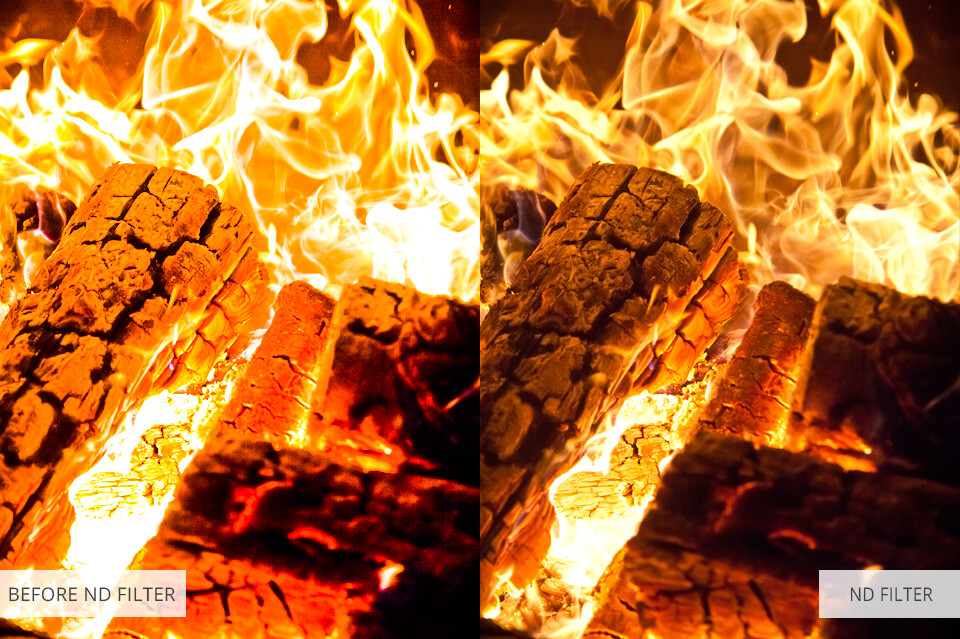  fotografía de fuego usando filtro nd