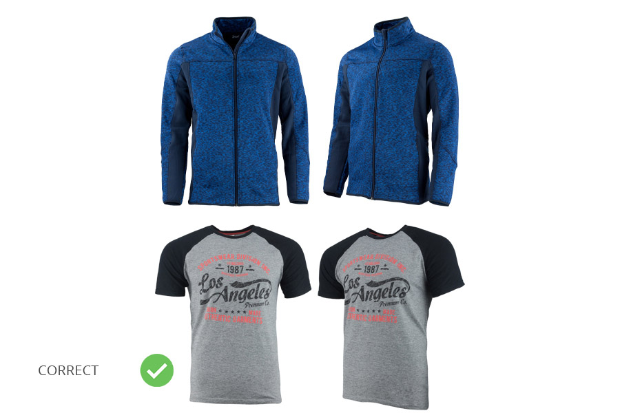 clothing photography multiple images
