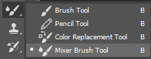 retouching with mixer brush