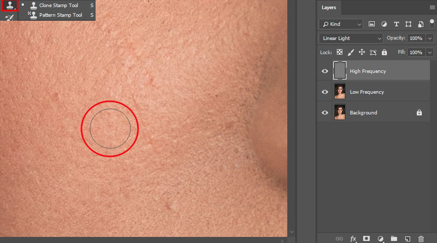 stamp tool retouching
