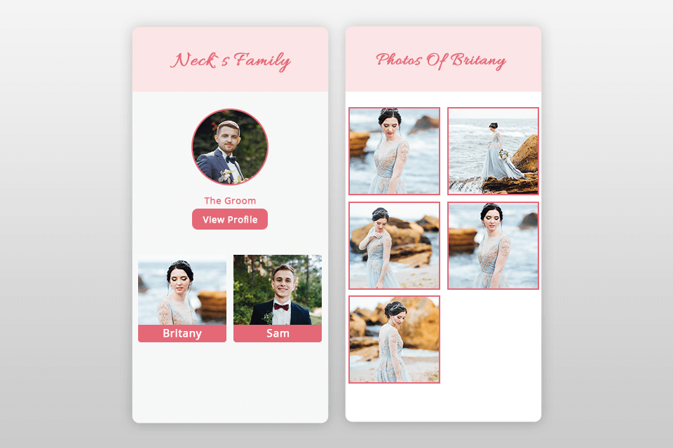 happy wedding app for making photo books interface