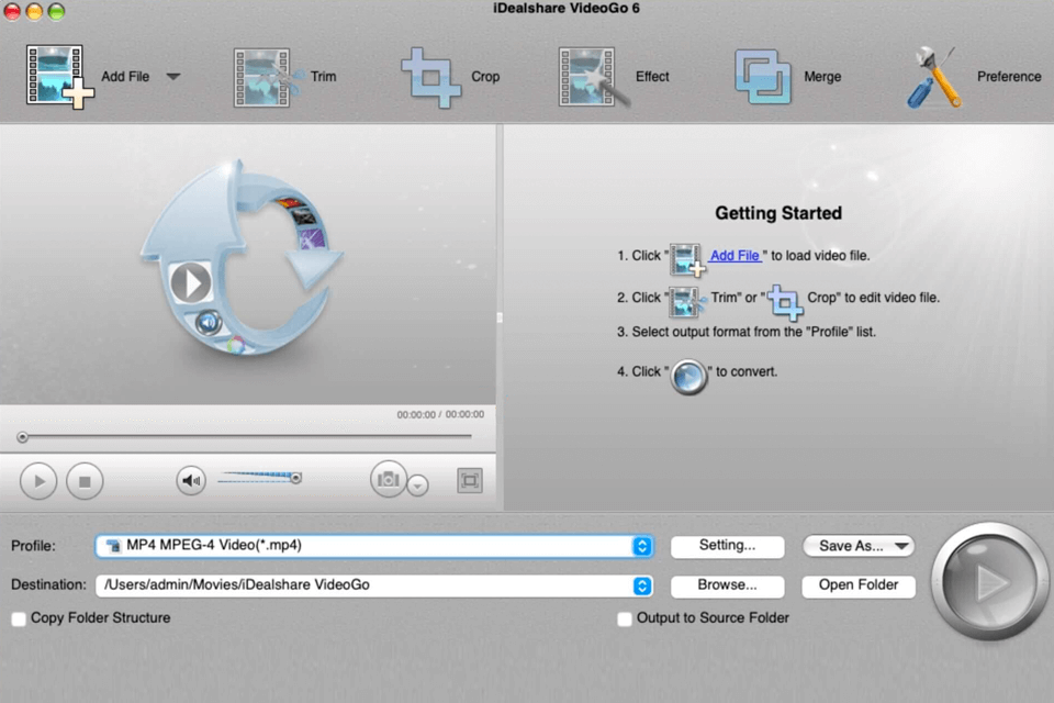 idealshare videogo interface de conversion vidéo gratuite