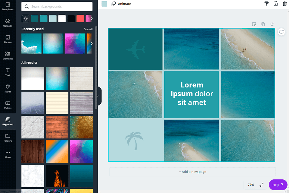 canva free photo collage maker interface