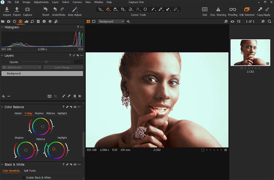 capture one pro canon raw editor interface