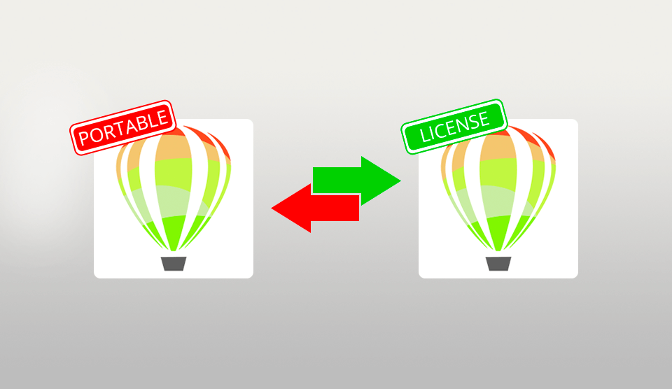 coreldraw x5 portable vs license version