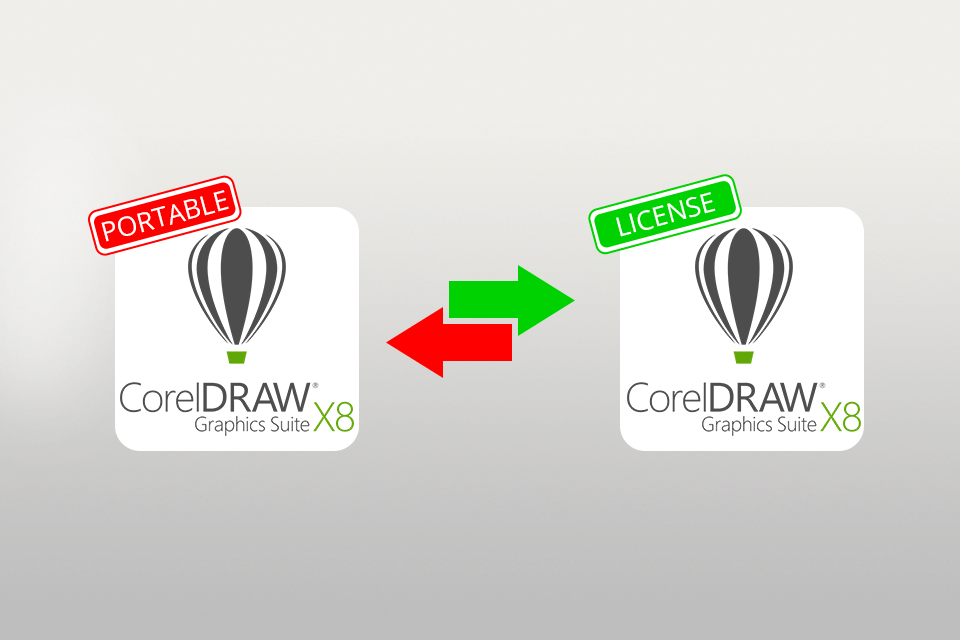 coreldraw x8 portable vs license version