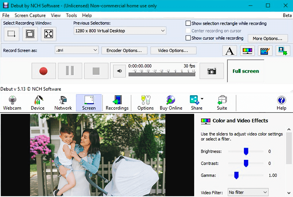 is debut video capture software free