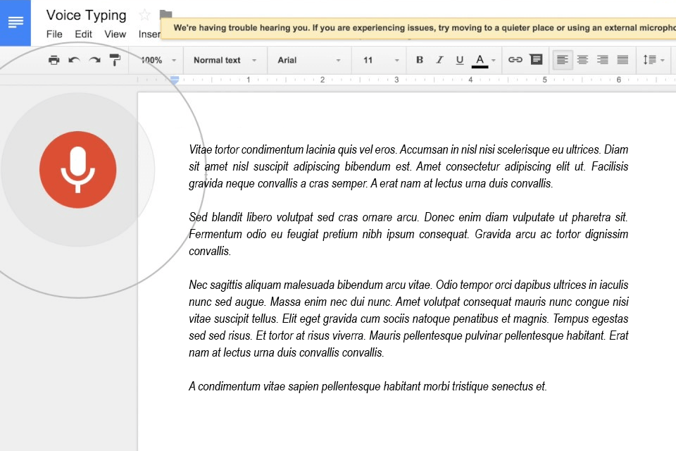 google docs voice typing Speech To Text Software for mac interface