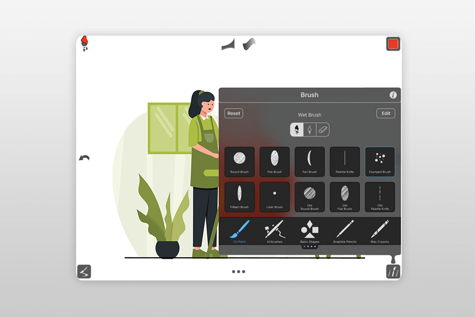 inspire pro drawing app for ipad interface