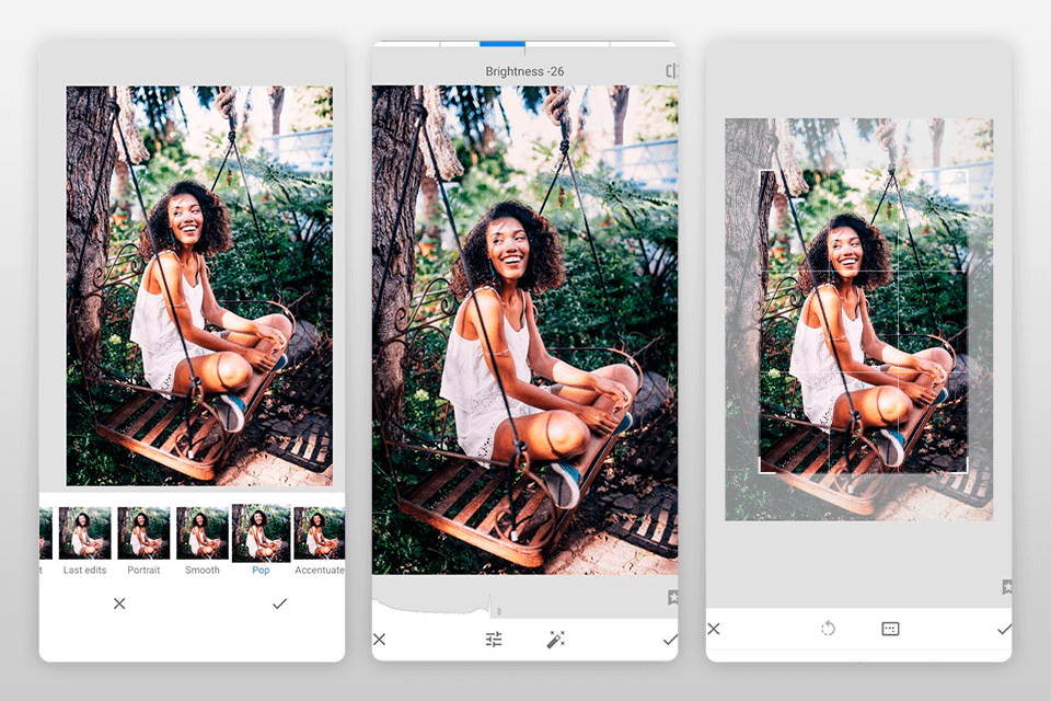 snapseed photo editing app for android interface