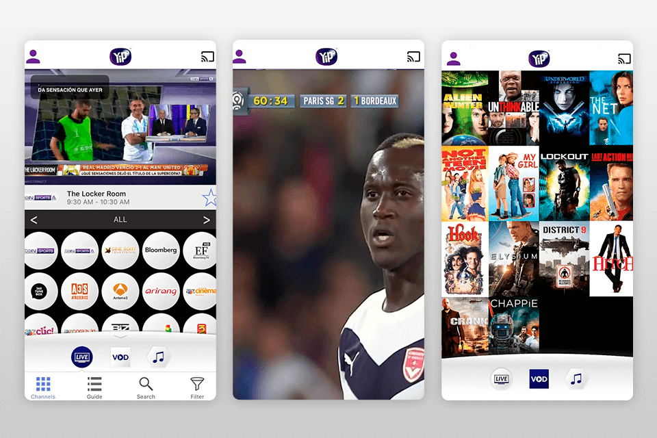stream live tv app om live sport te kijken gratis interface