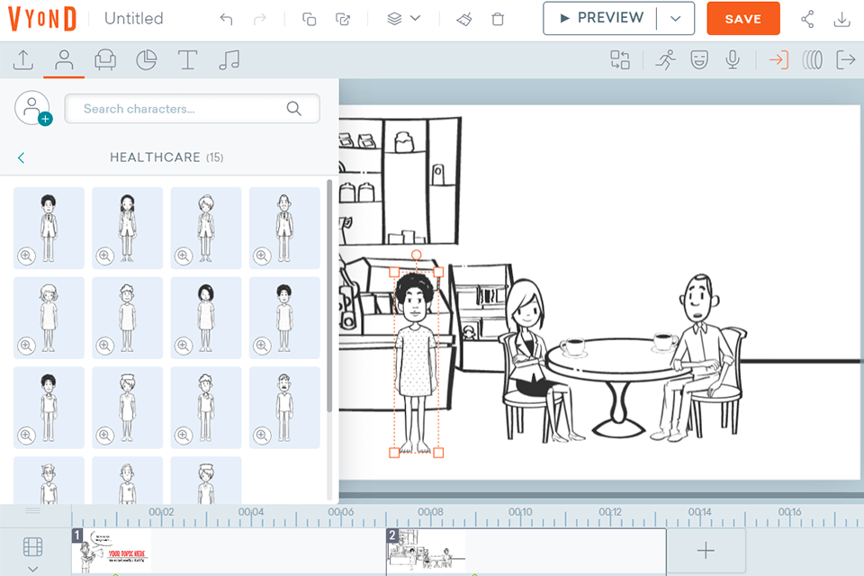 vyond whiteboard animation software interface